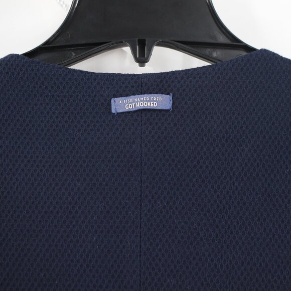 A Fish Named Fred Vest Men's 40 Got Hooked V Neck Button Up Waistcoat gilet blue - Picture 5 of 14